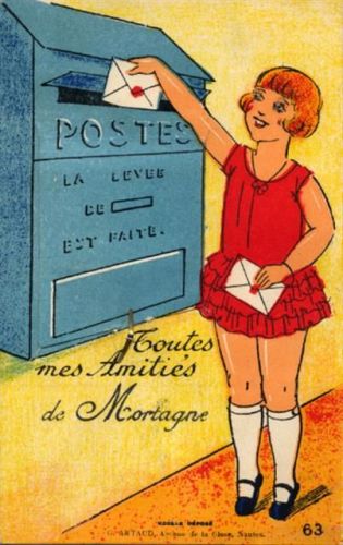 Mortagne Mortagne (Frankreich) Leporello, Briefkasten, Mädchen I-II