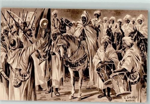 die Verkündigung des heiligen Krieges türkisch Fahne sign. C. Schaller