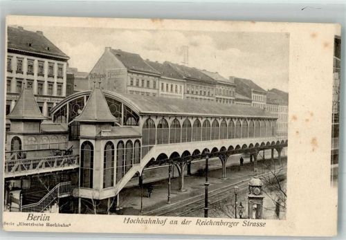 Kreuzberg Hochbahn- Bahnhof Reichenberger Straße Foto AK