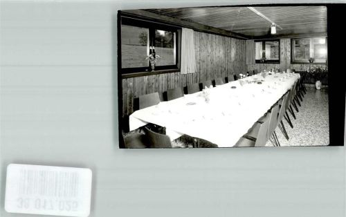 Herrenwies Pfarramt Gemeinschaftsraum mit gedeckter Tafel Foto Original aus Archiv eines Ansichtskartenverlages Ort handschriftlich