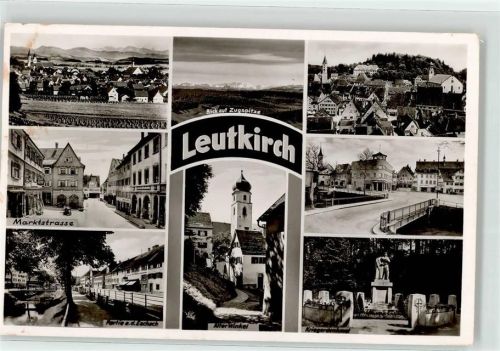 88299 W7970 Leutkirch im Allgäu - Marktstraße Eschach Alter Winkel Kriegerdenkmal Zugspitze