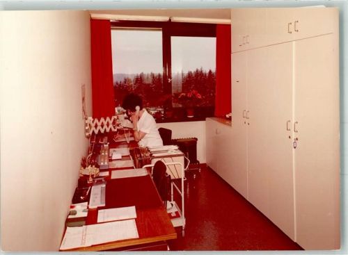 Bernried LVA-Krankenhaus Hohenried Schwesternbüro Foto Original aus Archiv eines Ansichtskartenverlages Ort handschriftlich