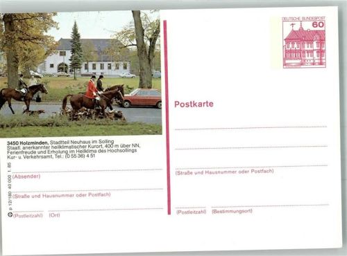 Neuhaus Jagdgesellschaft zu Pferde vor dem Haus des Gastes