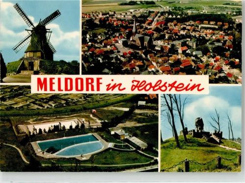 25704 W2223 Meldorf - Windmühle Schwimmbad Kirche