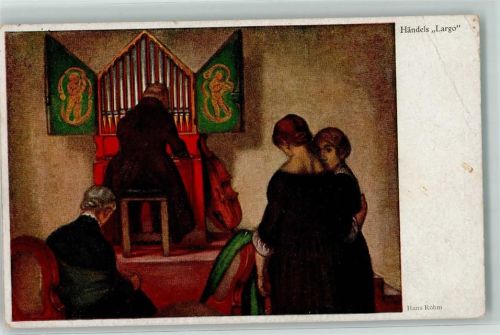 1919 Händels Largo sign. Hans Röhm Orgelspieler Frau