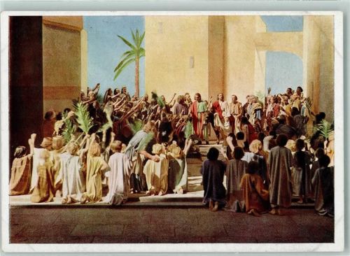 Oberammergau 1950 Einzug Jerusalem Palmwedel Esel Jesus No.109