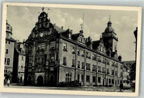 Gotha 1938 Hauptmarkt und Rathaus