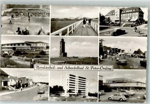 Sankt Peter-Ording Wellenbad Minigolf Leuchtturm Kurheim Haus Dünenbake Ortsteil Bad und Ording VW Käfer Verlag Lagerbauer