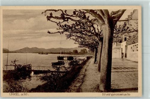 Unkel Rheinpromenade Text Rückseite: Sammelt Karten vom Rhein