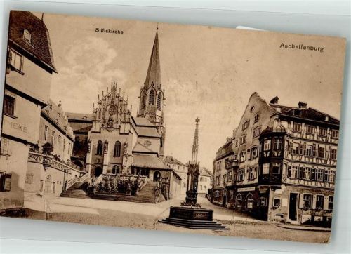 Aschaffenburg 1921 Stiftskirche Apotheke Fotograf Samhaber
