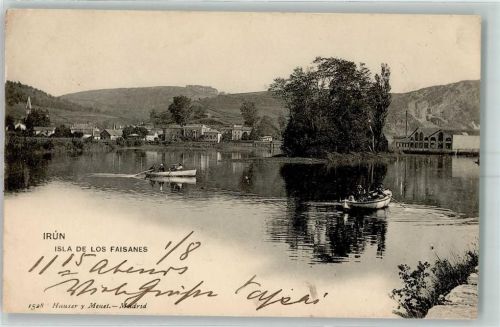 Irun 1904 Isla de loe Faisanes Ruderboot