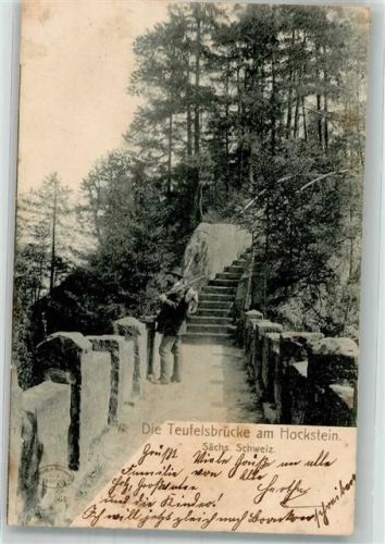 Hohnstein 1907 Teufelsbrücke am Hockstein