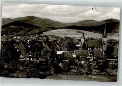 Herzberg Panorama des Ortes mit der Nicolaikirche