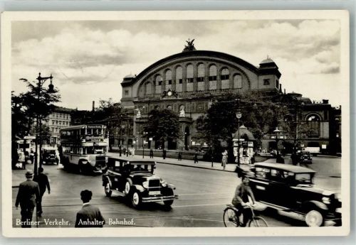 Kreuzberg 1932 Anhalter Bahnhof Omnibus Auto Fahrrad