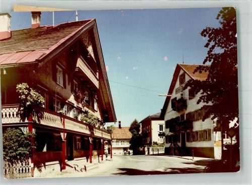 Simmerberg Neideggstraße mit Gasthaus Zum Adler Foto Original aus Archiv eines Ansichtskartenverlags Ort handschriftlich