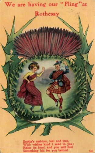 Rothesay Rothesay (Großbritannien) Leporello Distel, Trachten II (Klebereste RS, kleine Abschürfungen VS)