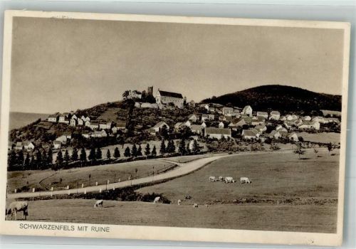 Schwarzenfels 1932 Burg Schwarzenfels über den Dächern des Ortes Fotograf Freund