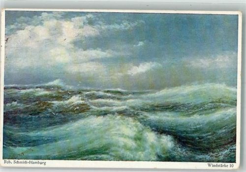 sign. Schmidt Rob. Windstärke 10 Seebilder Wohlgemuth u. Lissner No. 525