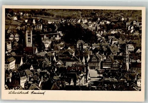 Schwäbisch Gmünd Vogelschau Freigegeben d. D.R.d.L. u. Ob.d.L. Nr. E 18922/41