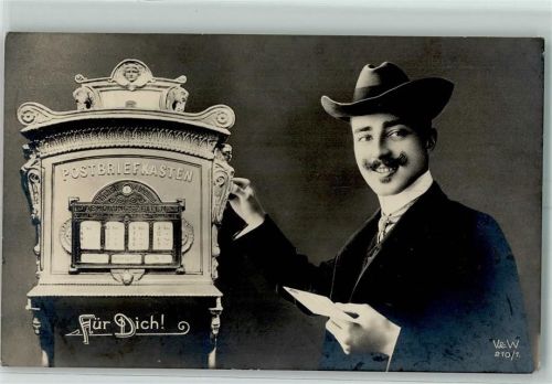 Für Dich - Verlag V & W Serie 210-1 AK Briefkasten 1906 Foto AK