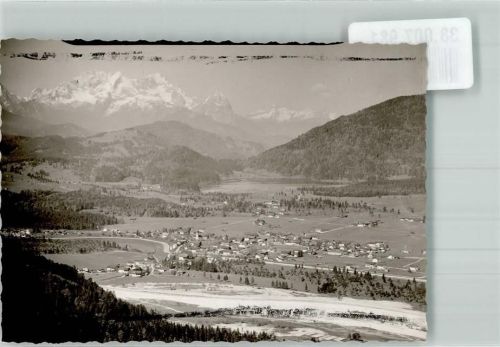 Krün Foto Original aus Archiv eines Ansichtskartenverlags Fliegeraufnahme
