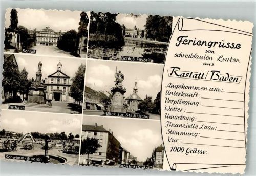 Rastatt Schloss Favorite Kirche Bahnhofstrasse Schwimmbad