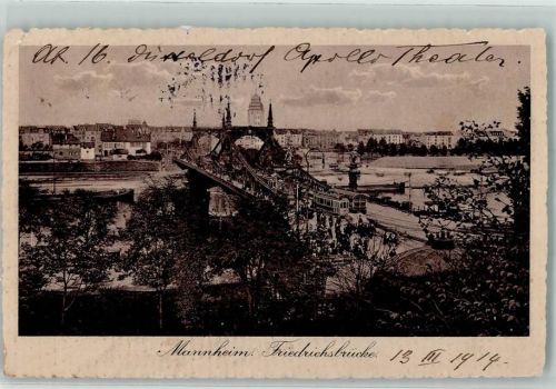 Mannheim 1914 Friedrichsbrücke