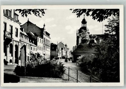 Glauchau Leipziger Straße mit Postamt