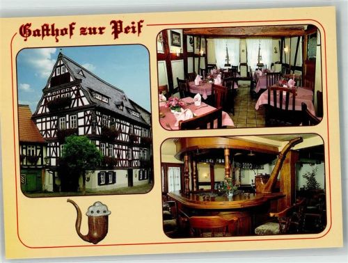 Idstein Gasthaus Zur Peiß Himmelsgasse 2 Werbekarte mit Anfahrtsweg