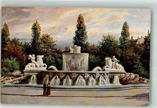 München Wittelsbacherbrunnen Künstler Karte Nr. 2160 C