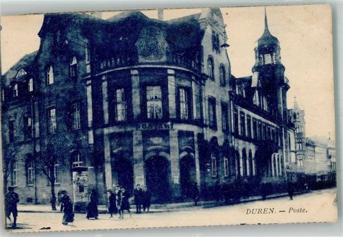Düren Postamt Post Litfaßsäule Turm