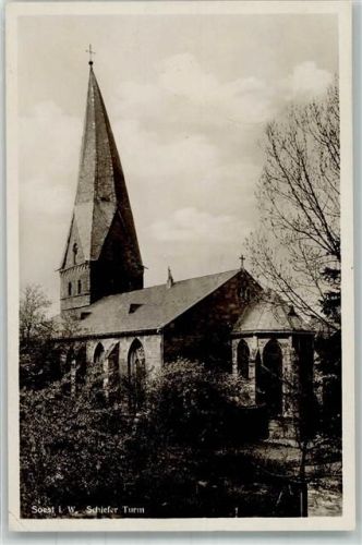 Soest 1937 Kirche Alt St. Thomae mit schiefem Turm
