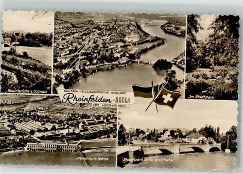 Rheinfelden Grenze Rheinbrücke Fabrik Foto Original aus Archiv eines Ansichtskartenverlages