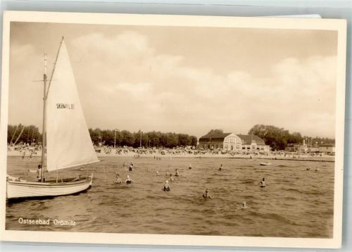Grömitz Segelboot Meer Bademode Strand Strandkorb Ostseebad