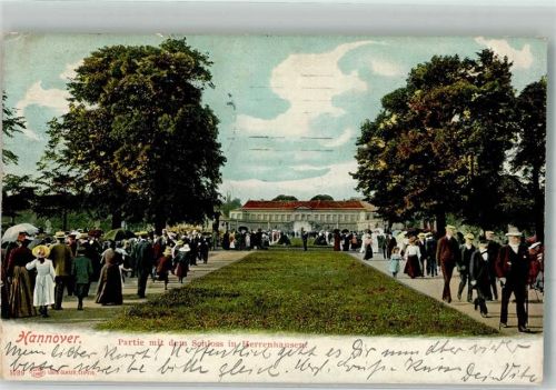 30159 W3000 Herrenhausen 1910 - Parkanlagen von Schloss Herrenhausen Mode Verlag Louis Glaser 1089 Maschinenstempel