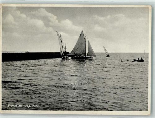 Brunsbüttel 1936 Mole Segelschiffe
