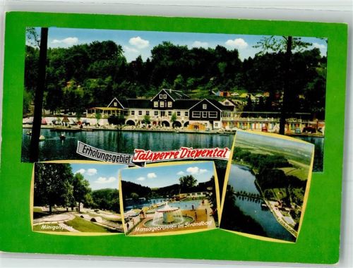 Leichlingen Talsperre Diepental mit Gasthaus Minigolf Massagebrunnen im Strandbad Fliegeraufnahme