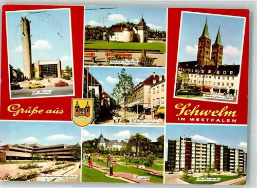 Schwelm 1984 Kirche St. Marien Krankenhaus Minigolf Schloss Martfeld