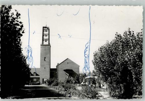 Friedland Kirche Lager Striche auf Bildseite Foto Original aus Archiv eines Ansichtskartenverlages