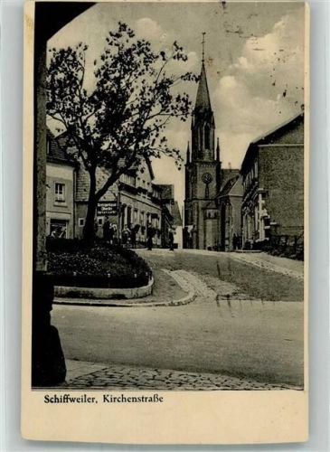 Schiffweiler 1935 Kirchenstraße mit Kirche St. Martin