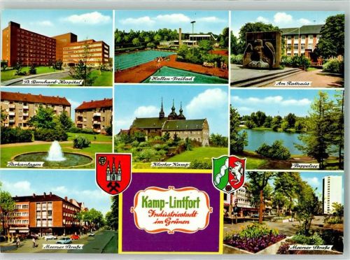 Kamp-Lintfort St. Bernhard Hospital Parkanlagen Moerser Straße Schwimmbad Kloster Kamp Rathaus Kriegerdenkmal Pappelsee