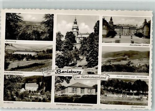 Bad Berleburg Schloss Badeanstalt Kreiskrankenhaus Foto Original aus Archiv eines Ansichtskartenverlages