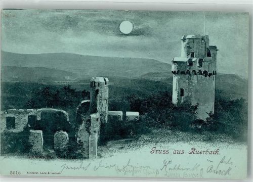 Bensheim 1897 Schloss Ruine Auerbach