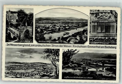 31860 W3254 Kirchohsen Foto AK Schloss Haeemelschenburg Kriegerdenkmal