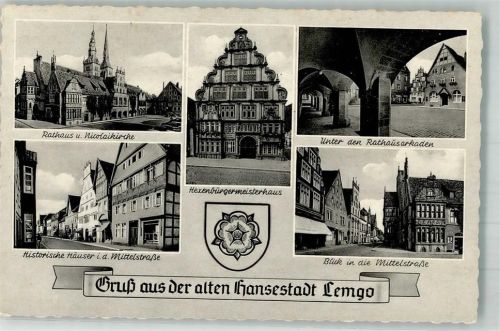 Lemgo Rathaus Nicolaikirche Hexenbürgermeisterhaus Rathausarkaden Mittelstraße