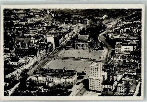 Rötha 1931 Fliegeraufnahme vom Augustusplatz