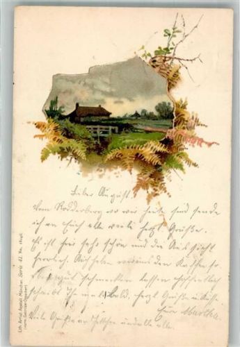 1898 Post Hilfsstelle Rodderberg bei Mehlen Lith. Artist Anstalt Serie 41 No. 18246