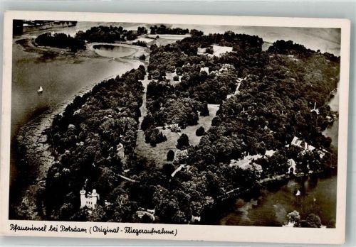 Wannsee Fliegeraufnahme der Pfaueninsel mit Schloss Pfaueninsel Verlag Max O'Brien