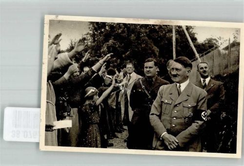 Berchtesgaden Sammelbild Der Führer mit begeisterten Besuchern Album Nr. 8 Deutschland erwacht Nr. 205