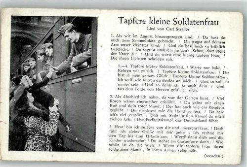 Text des Liedes Tapfere kleine Soldatenfrau von Sträßer Lieder AK Fotograf Beck Verlag Robert Franke 3